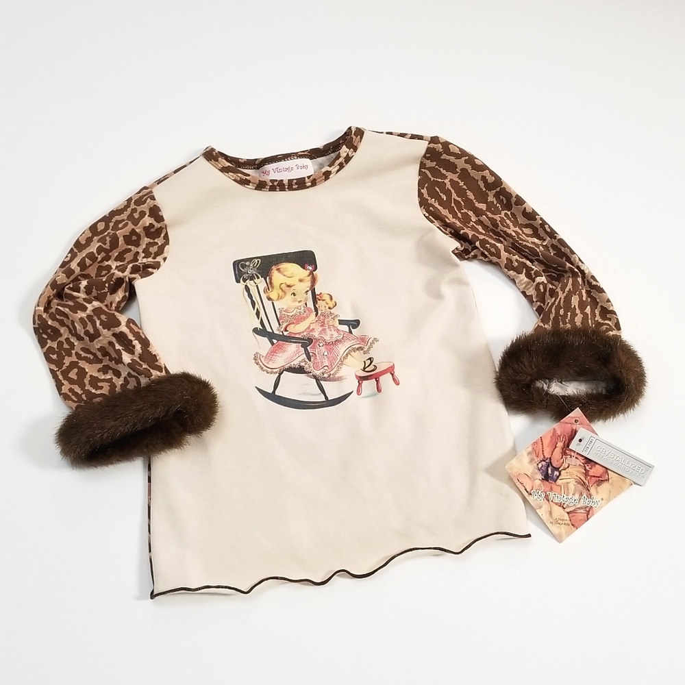 My Vintage Baby Swarovski Crystal Graphic top